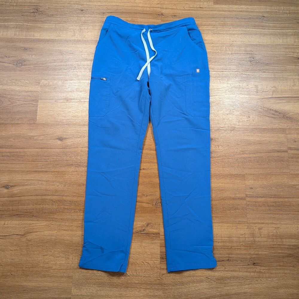 FIGS Technical Scrub Pants Womens Medium Tall Blue Cargo Workwear Yola Skinny